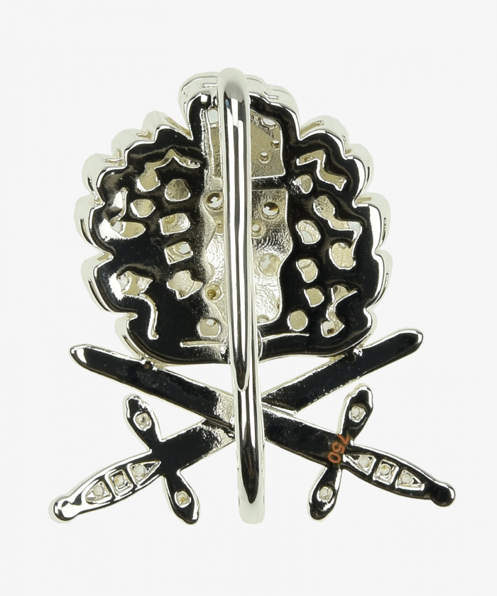 Oak Leaves with Swords and Diamonds in Silver